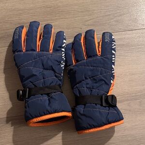 Blue and Orange Winter Gloves
